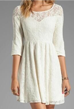 Free People Shake It Up Lace Dress XS Ivory Boho Mini Bridal Cottagecore
